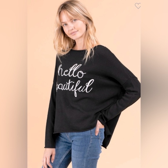 Gilli Hello Beautiful Black Embroidered Sweater - Small - Picture 3 of 10